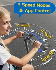 Sigravy B1 Teens electric scooter 350W 19MPH with app Flat-Free Tires 25lb Light