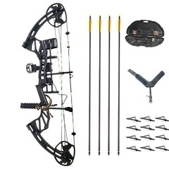 SAS Feud X 30-70 Lbs 19-31″ Compound Bow Pro Package 300+FPS Target Hunting