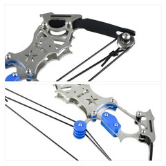 Mini Compound Bow and Arrow Set for 5.3 INCH & 10 Arrows, Black & Blue