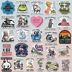 200 PCS Funny Holographic Stickers for Adults, Waterproof Vinyl Sarcastic Meme