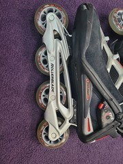 13114 Men’s Size 12 RollerBlade Aero9 Black And Silver. Pre Owned Barely Used