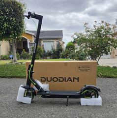 DUODIAN 350W Folding Kick Electric Scooter for Adults Black/Green