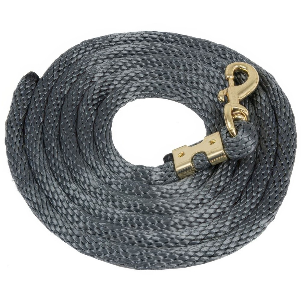 MUSTANG Poly Lead 5/8in x 9ft Gray Rope with 1in Brass Plated Bolt Snap (6000-H)