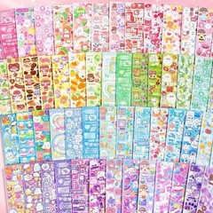 5Sheets Random Cute Colorful Glitter Fashion Kawaii Cartoon Stickers