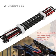 24X 20 inch Archery Hunting Carbon Crossbow Bolts Half Moon Nock OD 8.8mm Arrows