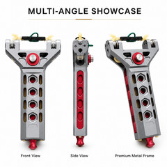 Professional Aluminum Slingshot for Adults 100 Steel Balls 2 Bands Kit