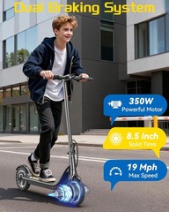 Sigravy B1 Teens electric scooter 350W 19MPH with app Flat-Free Tires 25lb Light