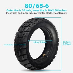 80/65-6 scooter tire off Road，10in Tires Inner Tubes Replacement Thickene