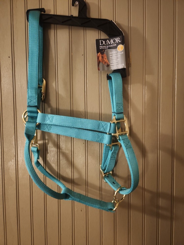 Dumor Premium Turquoise Nylon Halter With Snap Size LARGE
