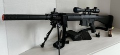 SR25-MK110 Airsoft AEG DMR, Several Accessories, Case Included