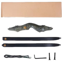 60″ Archery Recurve Bow 25-60lbs Takedown Wood Right Hand Hunting Target Shoting