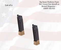 LOT of (2) Sig Sauer Proforce P320 M17 Green Gas Airsoft 21rd Mag – AMPF-M17GG