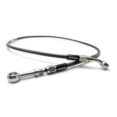 AN3 M10 Black Stainless Steel Braided Motorcycle Brake Line Oil Hose 120 cm