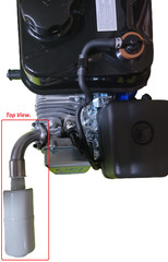 Short low profile Exhaust for tillotson 212, Predator 212cc, Honda GX160 GX200