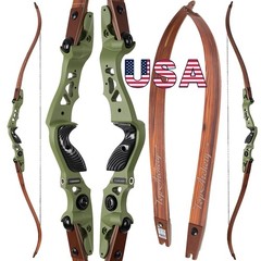25-60lbs 62» Takedown ILF Recurve Bow Wooden Color Limbs Archery Competition US