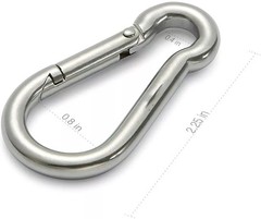 12 PCS Spring Snap Hook Carabiner Clips, Set Of 12 264 Lbs Stainless Steel 304