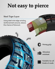 10×3 255×80 80/65-6 Off-road Rubber Outer Tire & Inner Tube Fit for Nanrobot …