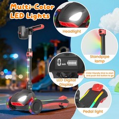 Commugo Electric Scooter for Kid Light-Up Wheels Lean-to-Steer 5 mph 3-12 Years