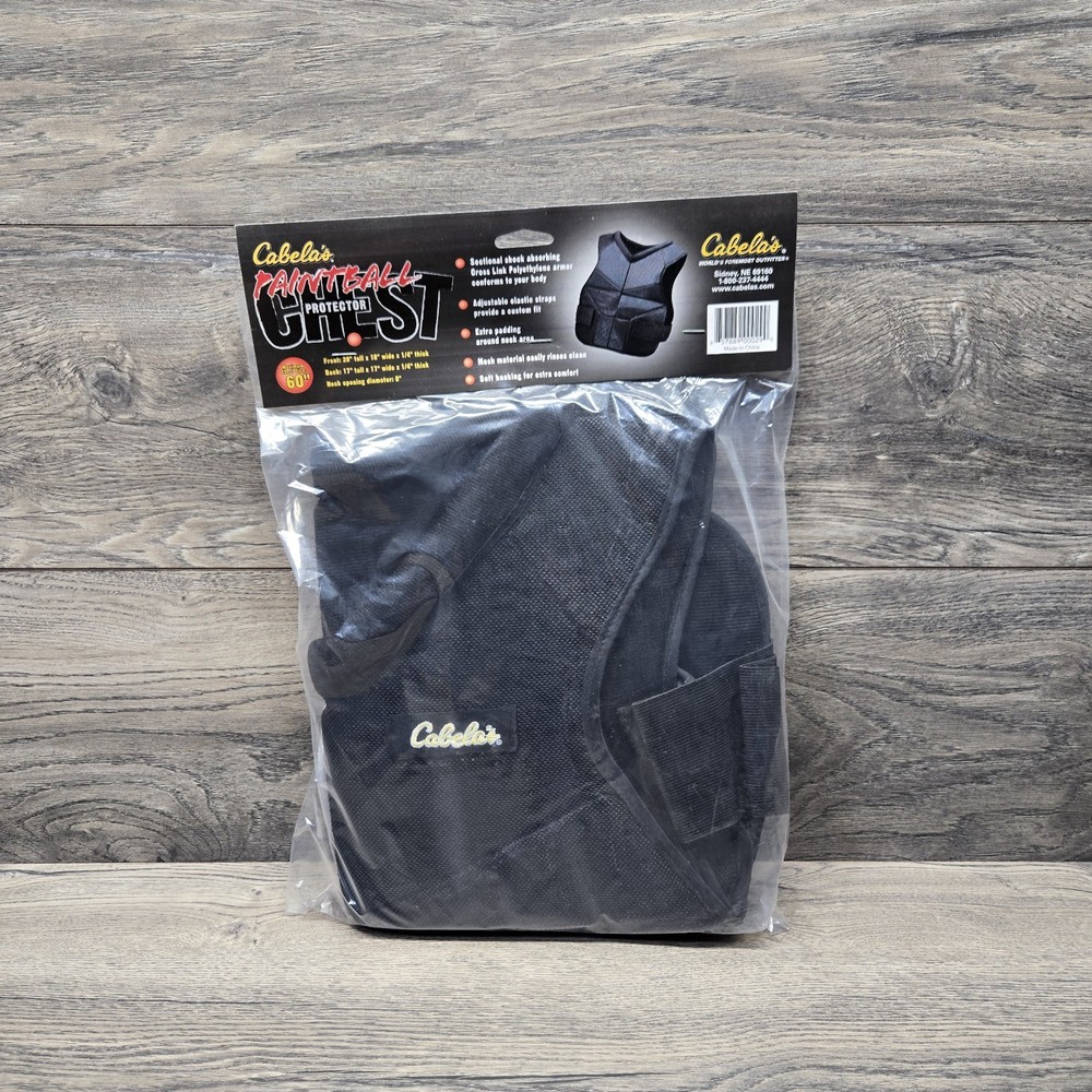 Cabela’s Paintball Chest Protector Padded Mesh Vest 60 in. New Shock Absorbing