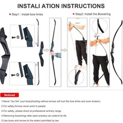 30Lbs 57-INCH BLACK ARCHERY RECURVE BOW