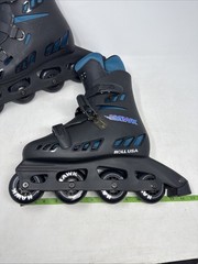 Hawk Roll USA Inline Skates Men’s/Boy’s Size 5 Black/Blue Rollerblades With Box