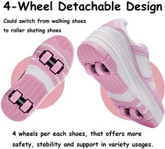 ANEFUN Roller Skate Shoes for Kids Girls Boys Detachable Wheeled Fashion