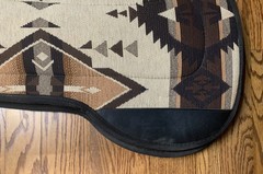 Triple E Nonslip Grip Tacky Contour Western Saddle Pad 28” Aztec Tan Black Brown