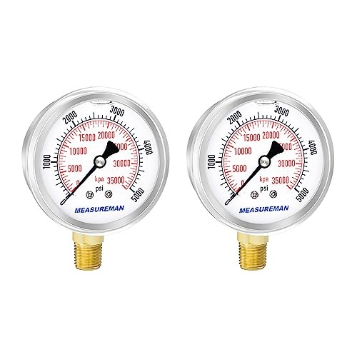 2-1/2″ Dial Size, Liquid Filled Hydraulic Pressure 2-1/2 inch Lower Mount
