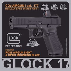 Umarex GLOCK 17 Gen 5 MOS CO2 .177 Caliber Blowback Air Pistol w/ Red Dot Optic