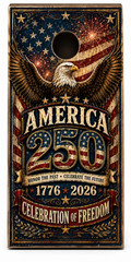 America 250 Cornhole Board Wraps Patriotic Eagle Vinyl Wraps 24×48 Set of 2