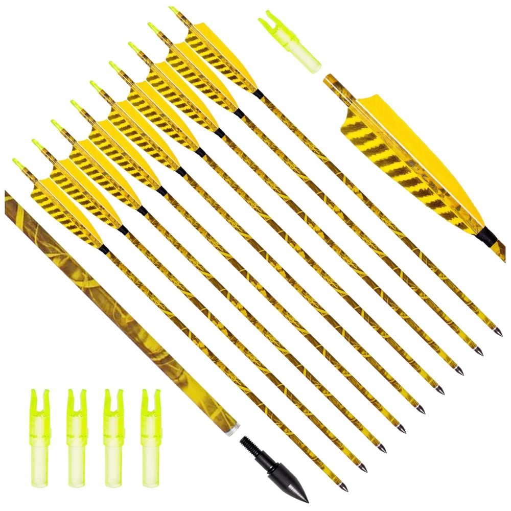 Practice Hunting Arrows 31″ Carbon Shaft, Adjustable Nocks