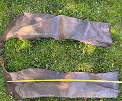 Vintage Adult Brown Leather Chaps Talon Zipper Western Wear Cowboy Weathered