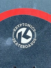 Kryptonics CALIFORNIA Skateboards Gray & Red EST 1965 FAST RELIEF 23 in. long