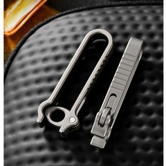 Titanium Alloy EDC Belt Clip Carabiner No-Spring Hook Key Holder Lightweight
