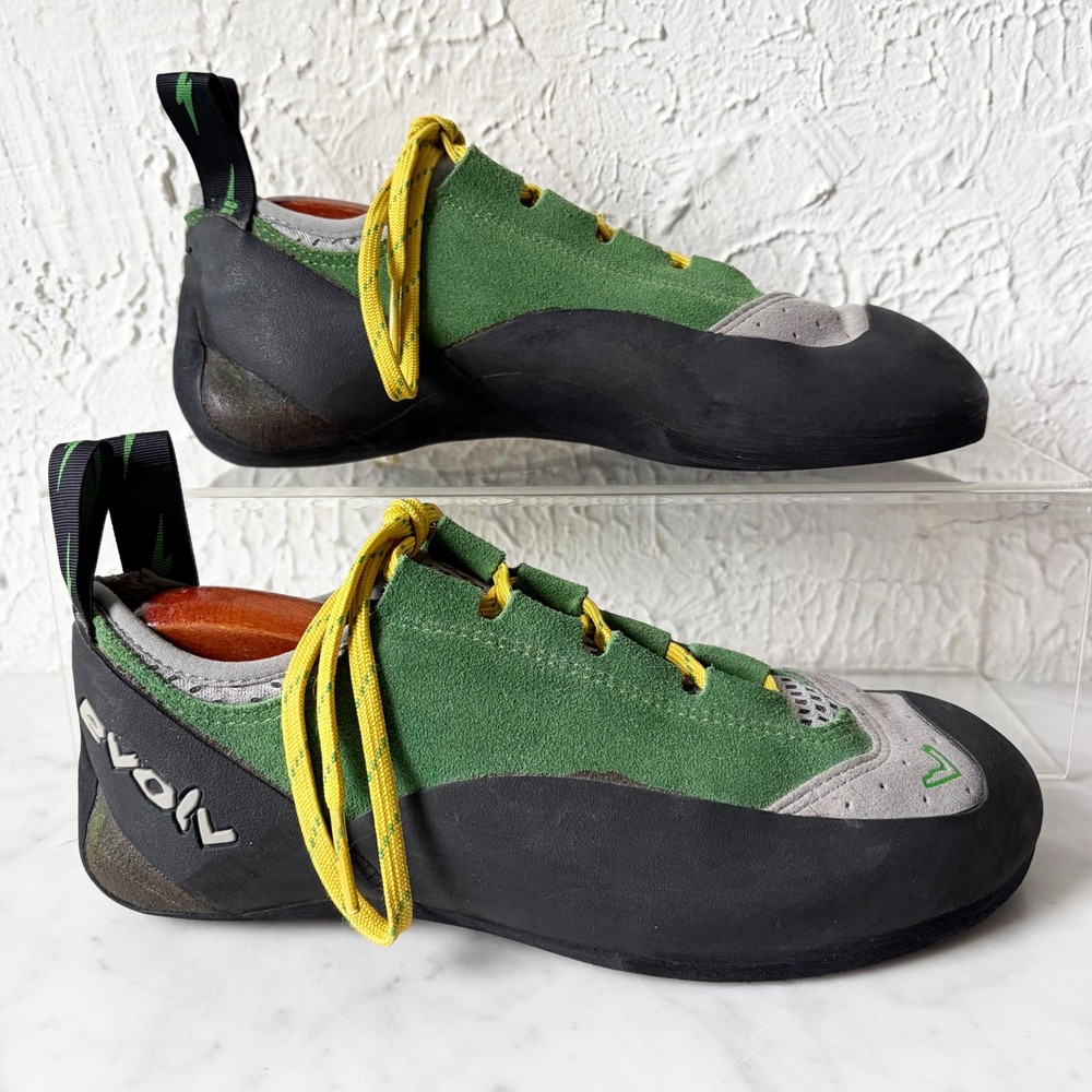 Evolv Spark Climbing Shoes Trax Rubber Green Lace Up Men’s US 10.5 EU 44