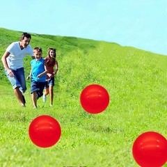 6Inch Inflatable Bouncy Balls 6Pack with Hand Air Pump, Red Color