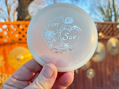 (1988) GLOW Wedding Tim & Sue Mini Disc Golf Innova San Marino Glo Silver #1040