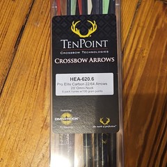TenPoint Pro Elite 20in Carbon Omni-Nock Crossbow Arrows Black HEA-620.6