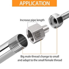 1/4″ Male to 1/2″ Female Reducer Adapter, 304 1/4″ Male x 1/2″ Female