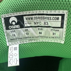Osiris NYC 83 Men’s Skate Shoes, Black/Charcoal/Green, Size 13