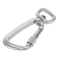 C5810 Silver Semi-Matte, Screw Lock Swivel Carabiner, Aluminum