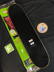 SUPER RARE Spiderman Gold Holofoil Black Suit HUF Skateboard Deck Marvel Comics