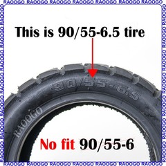 90/55-6.5 Tire Tubeless Tire Hybrid Tire for Electric Scooter 2PCS