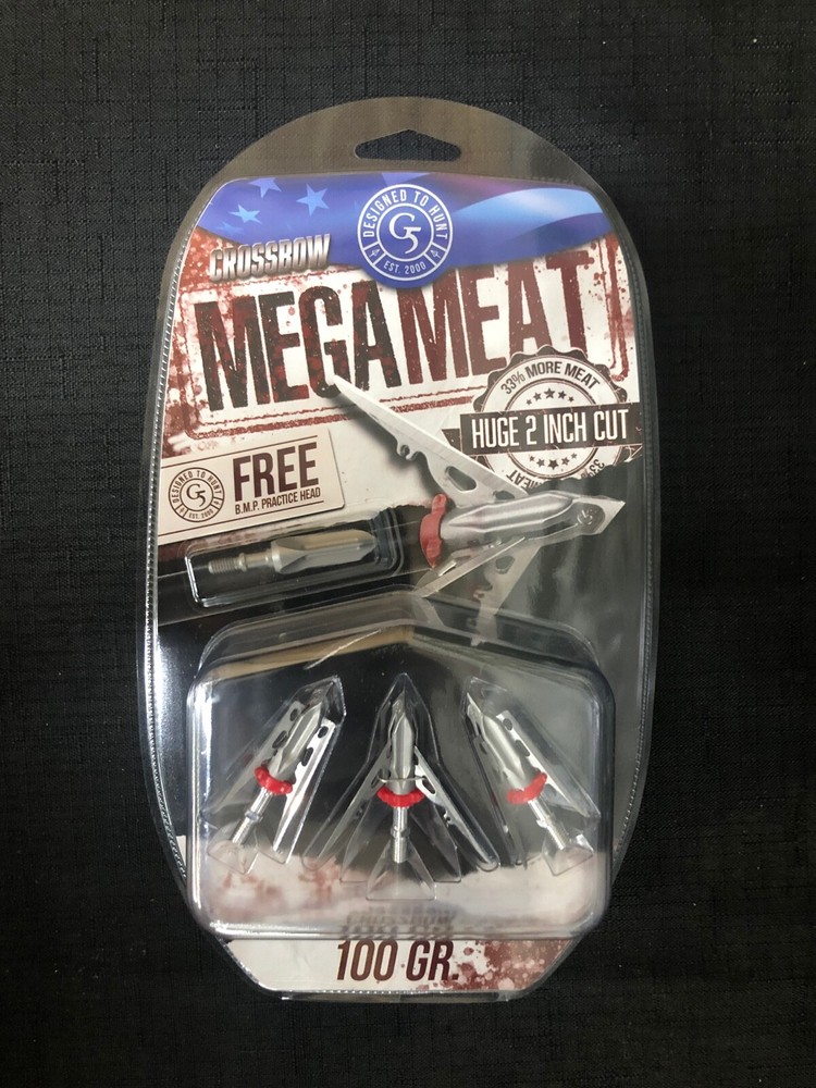 G5 Megameat Crossbow 100 Grain 2″ Expandable Broadhead 3 Pack