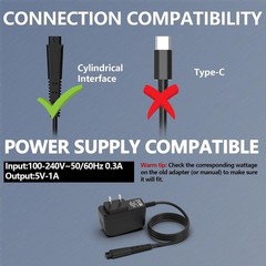 Andis Shaver Charger – Versatile Input Voltage, Durable Plastic, Black Color