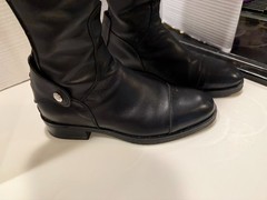 Enrice Romitelli Italian Dressage Riding Boots BLACK LADIES 38 BLING ZIPPERS