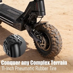 EOEOTWO Dual Motor Electric Scooter for Adults 45MPH 4000W 11»Off-Road Escooter