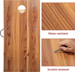 UKASE Solid Wood Regulation Size Cornhole Set Portable Bean Bags Toss Game with