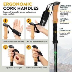 100% Carbon Fiber Trekking Poles by USA Brand – Ultra Strong Lightweight Coll…