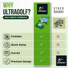 UltraGolf 2-in-1 Golf Cornhole Chipping Game 23 inches x 37″, Green and black
